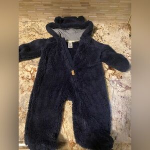 Carter's Navy Fleece Baby Coat with Footies